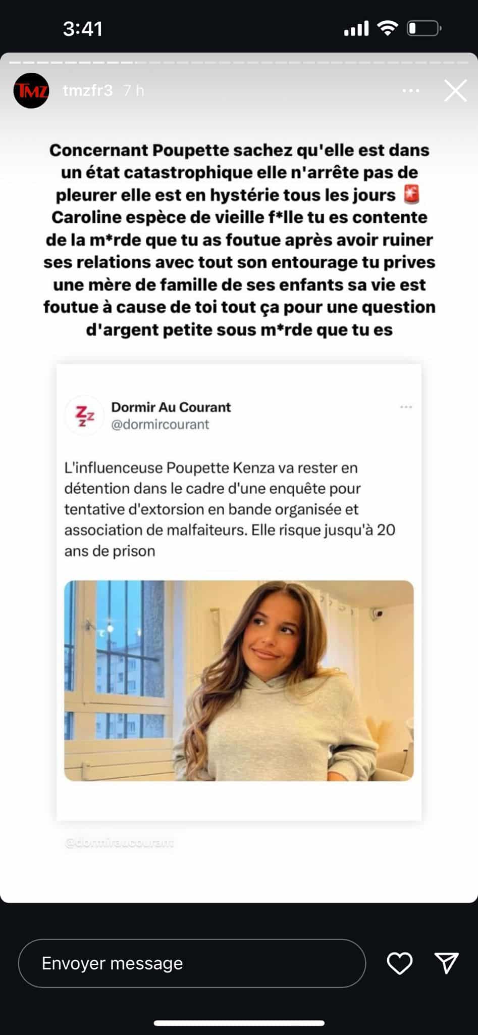 Poupette Kenza en prison : dans un état critique, elle prend la parole sur les réseaux sociaux