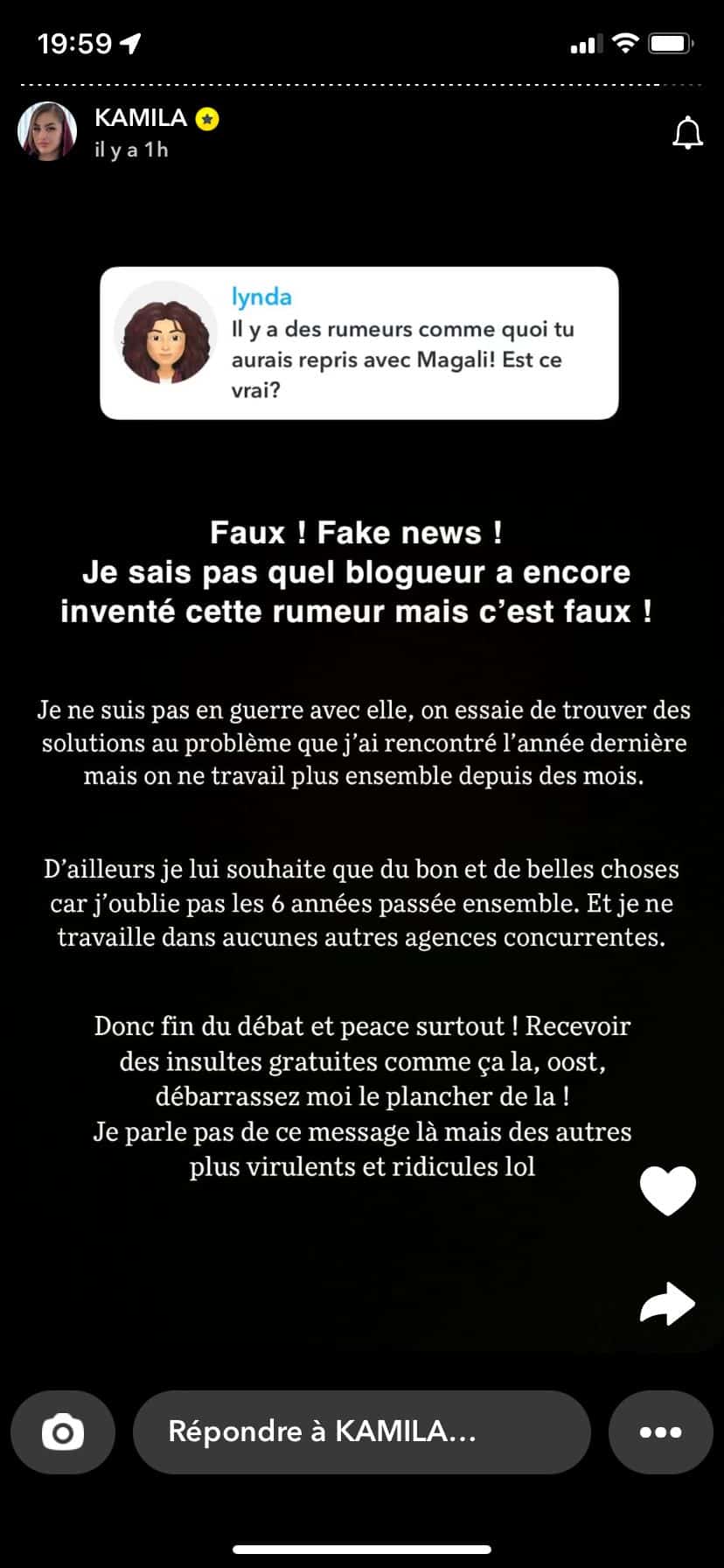 "On essaie…" : Kamila réconciliée avec Magali Berdah et de retour dans son agence ? Elle s’exprime