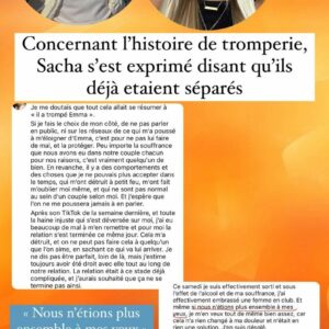 Emma Keitmann : séparée de son mari Sacha après une tromperie, il réagit pour la première fois