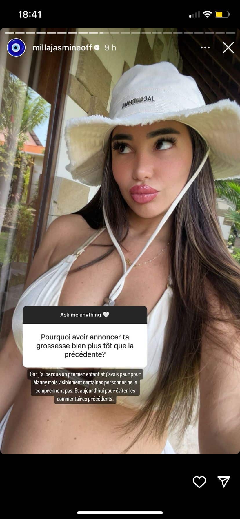 Milla Jasmine : accusée de mentir sur sa grossesse, elle fait une mise au point