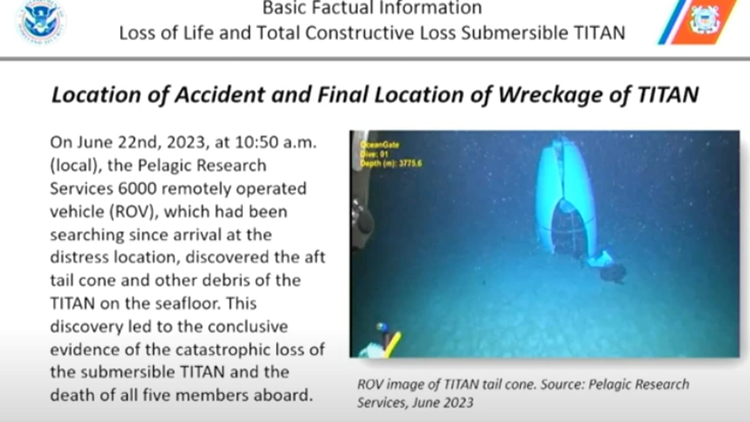 Titanic : un an après l'accident du sous-matin Titan, une photo d'un débris est publiée