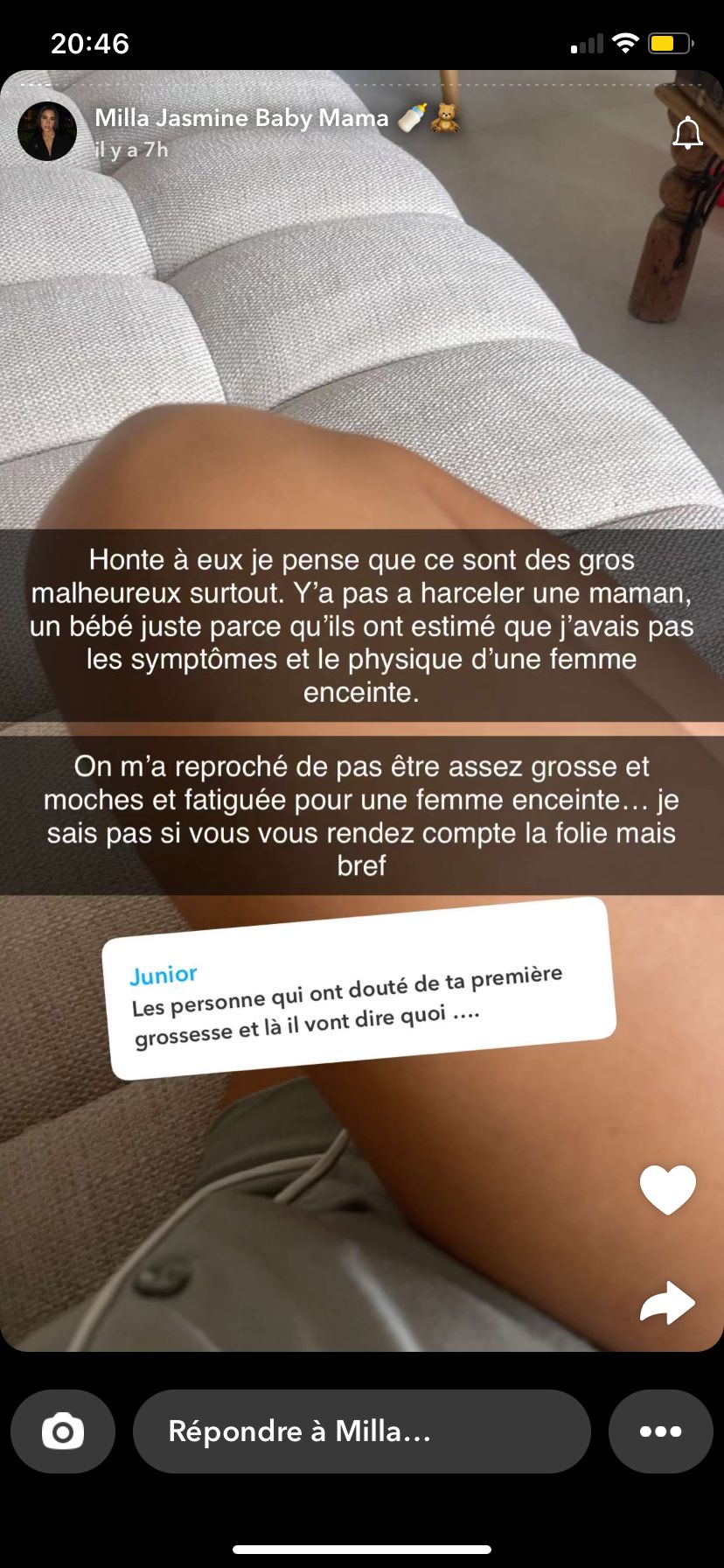 Milla Jasmine : soupçonnée d'avoir mis en scène sa première grossesse, elle fait une mise au point