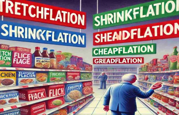 Stretchflation shrinkflation cheapflation