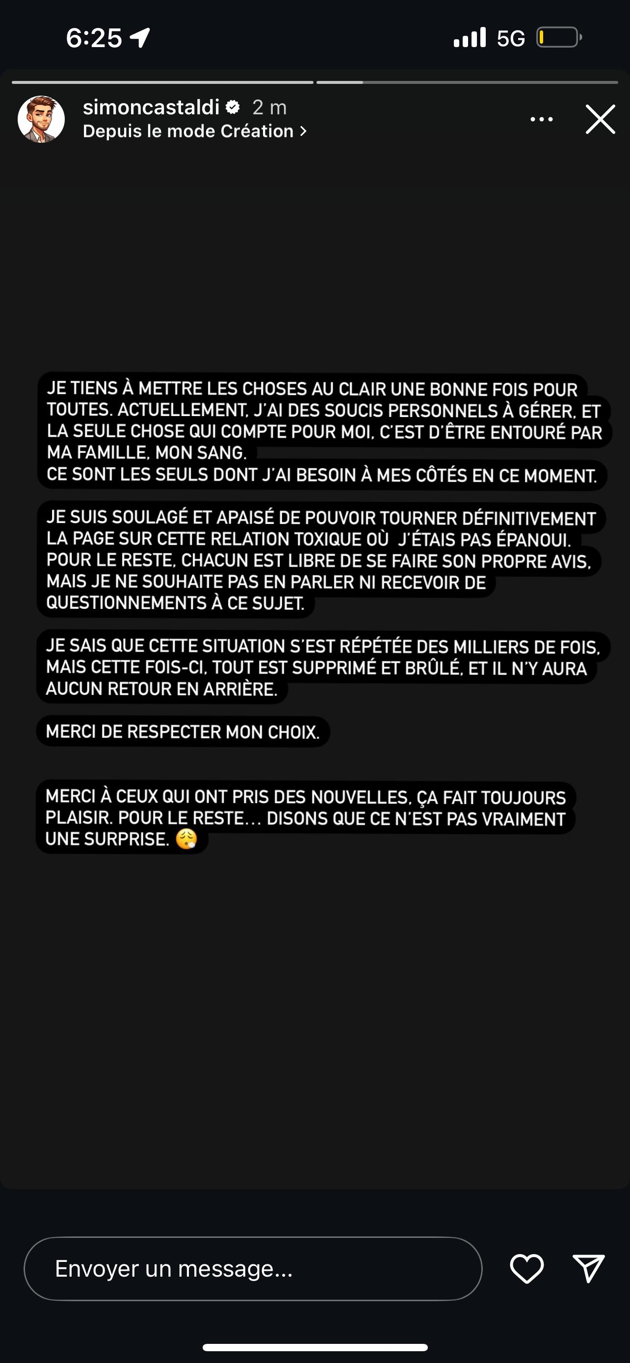 Simon Castaldi : séparé définitivement de Cassandra Jullia, il sort du silence