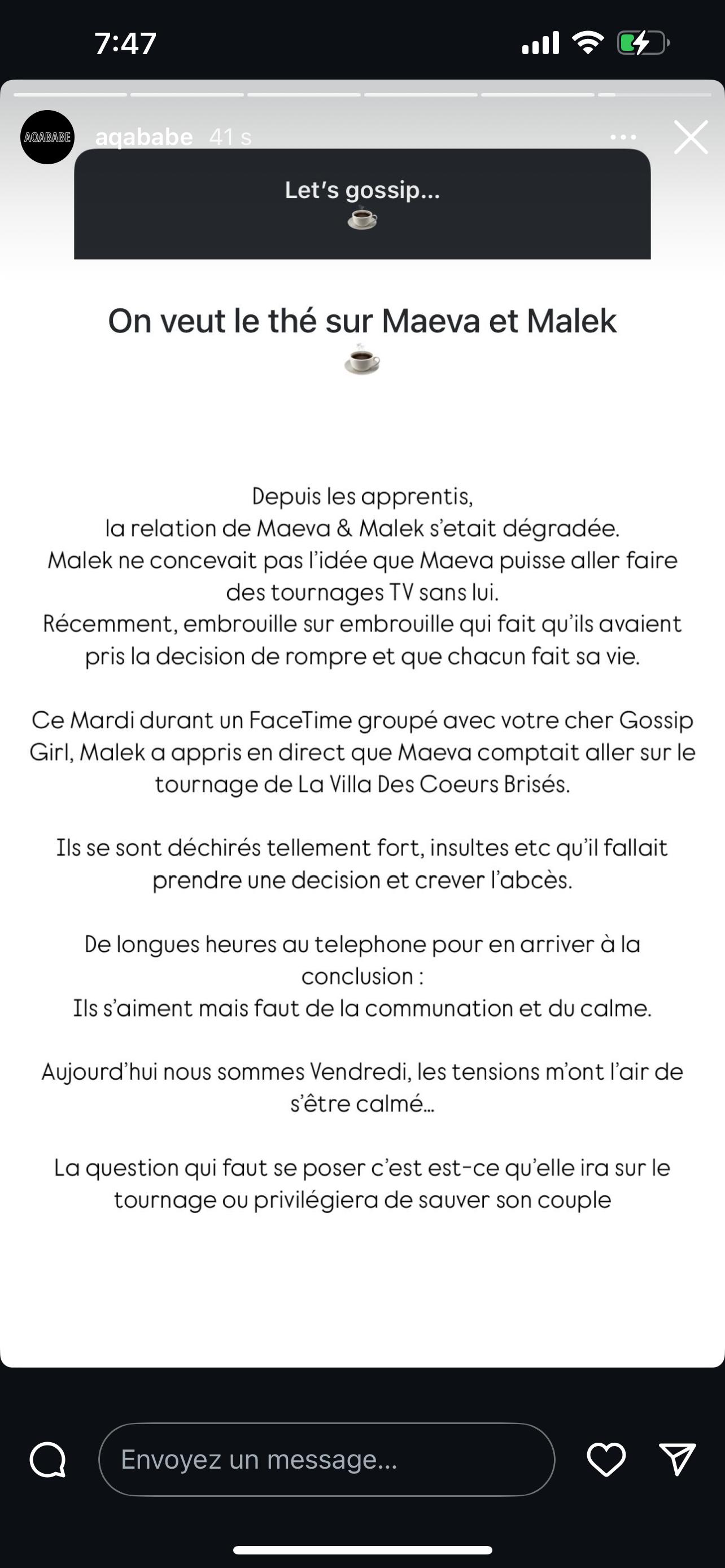 Malek (Île de la tentation) : les raisons de sa rupture avec Maeva expliquées